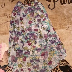 High-low floral skirt